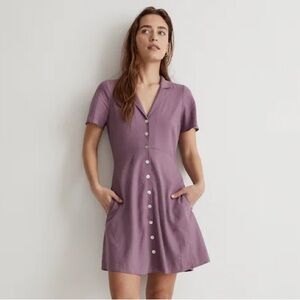 Madewell Kacie mini shirtdress in antique purple